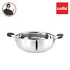 Cello Stainless Steel Induction Kadhai For Gas & Smooth Cooking | 3L Mirror Finish Deep Pan With Dual Handles