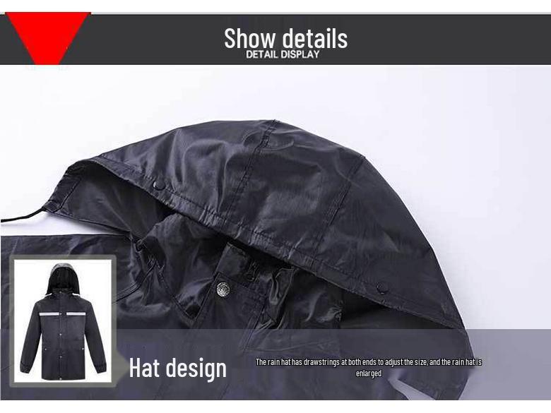 Black Reflective Raincoat & Pants for City Management and Emergency Riding