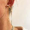 2025 New Gold Color Hollow Bow Stud Earrings for Women Simple Metal Line Wrapped Fashion Earrings Aesthetic Jewelry Gift