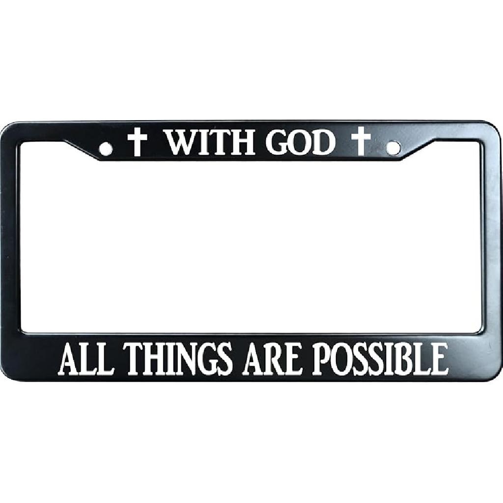 Do You Follow Jesus This Close? Matte Black Stainless Steel License Plate Frame For Christian, Jesus/God Auto Car Tag Frame, Heavy Duty License Plate