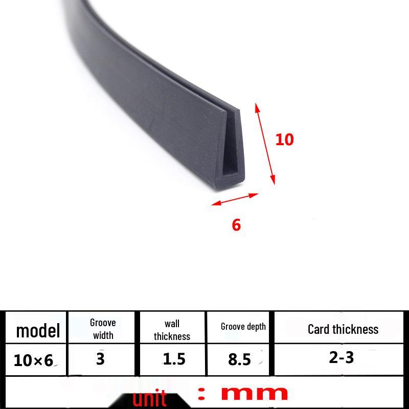 U-Shaped Rubber Anti-Collision Edge Seal Strip for Glass and Steel Plates