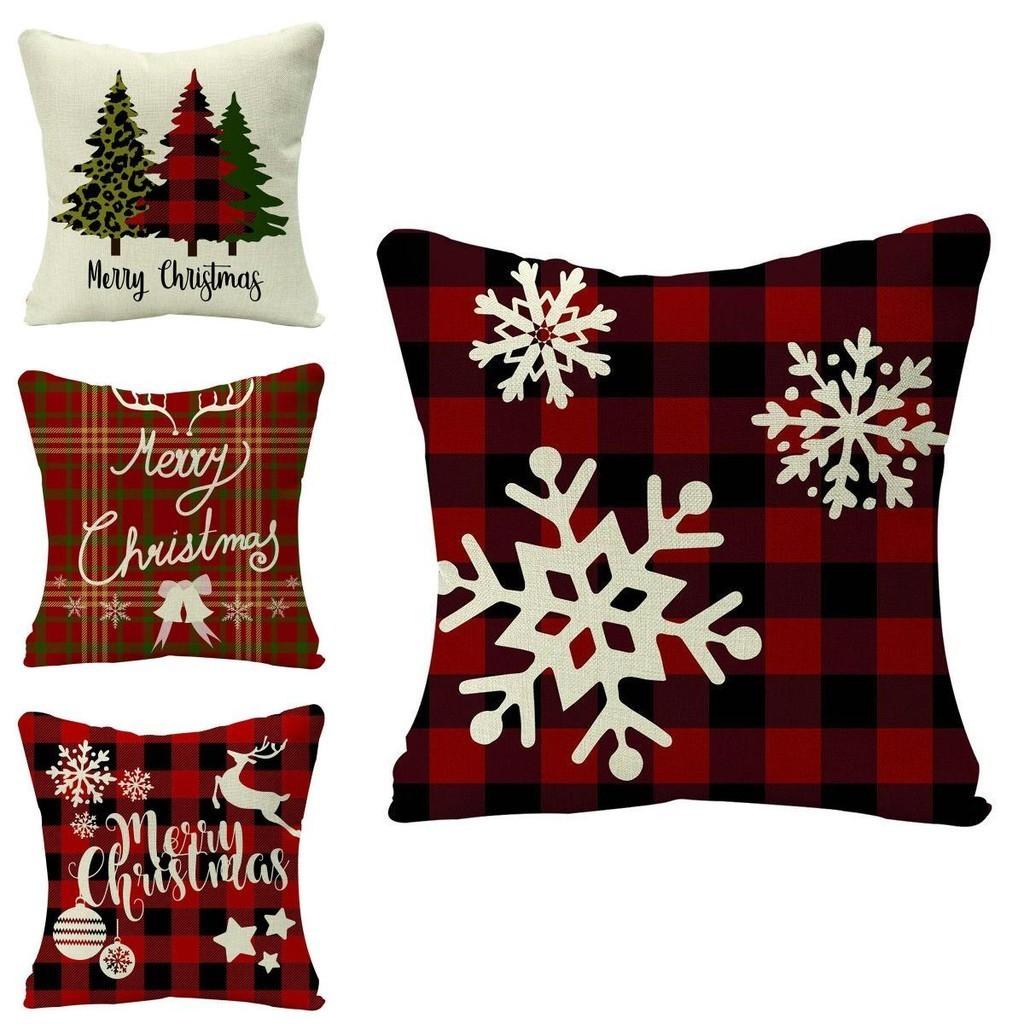 Festive Christmas Cushion Cover Featuring Adorable Reindeer And Snowflakes Design