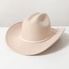 New soft woolen hat for women, spring and autumn travel hat, men's jazz hat, woolen flat-top cowboy hat