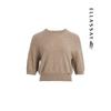 ELLASSAY Women's Cashmere Round Neck Five-Sleeve Knit Sweater