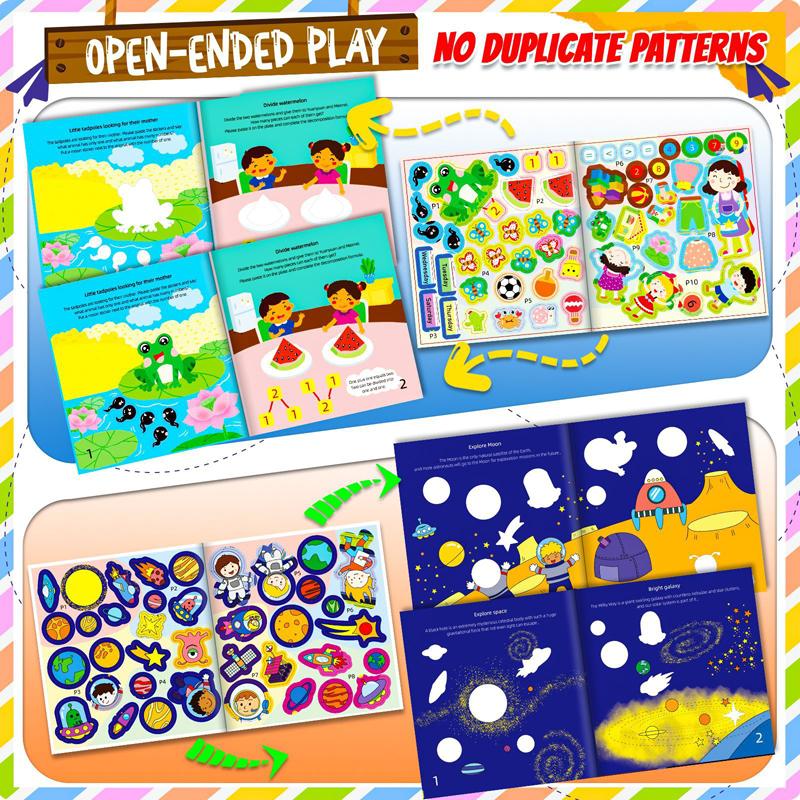 Premium-Quality Baby Play Sets Superior-Grade Sticker Superior-Grade Book Premium-Quality Multiple Scenarios Top-Grade Cartoon Self-Assembly