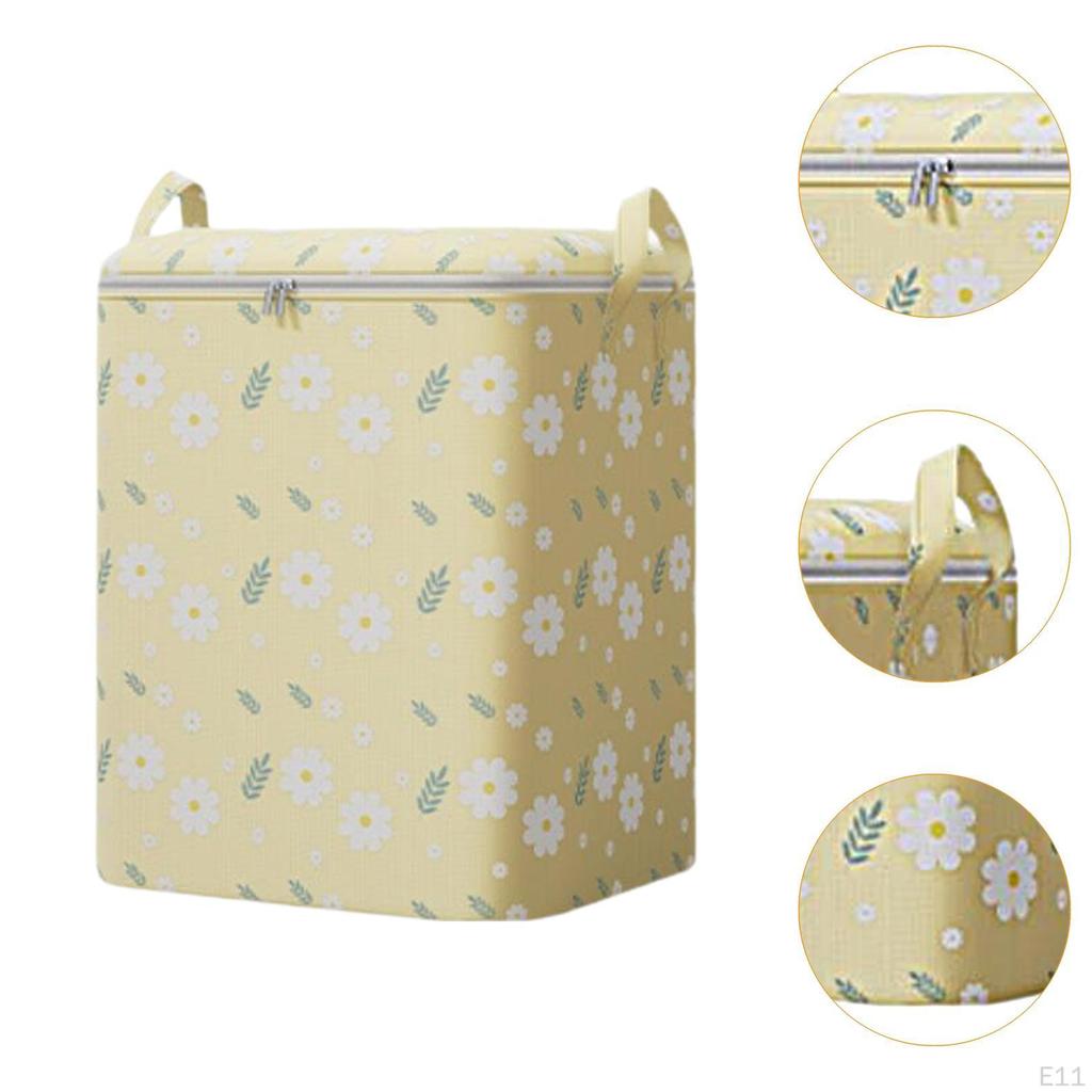 Clothes Storage Bag Closet Organizer with Reinforced Handle Sturdy Zipper Moving Tote