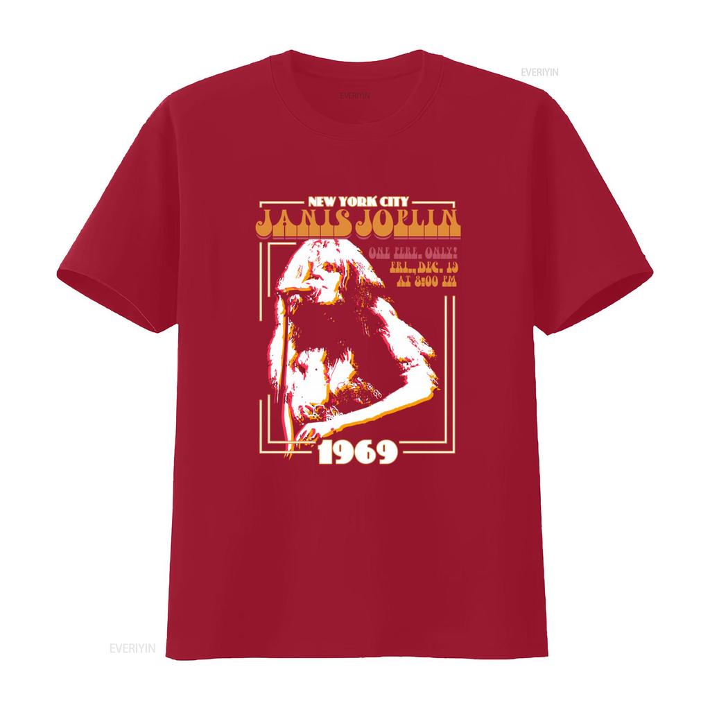 Janis Joplin New York City 1969 Concert Rock and Roll Music Vintage Style T Shirt vintage Washed Slightly homme