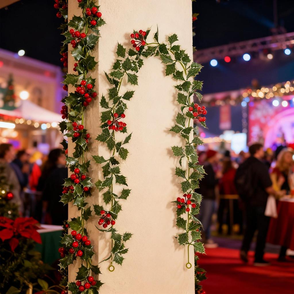 Garland Christmas Decorations Realistic Leaves 69Inch Decorative Vines For Home Living Room Front Door Patio Outdoor Garden Yard