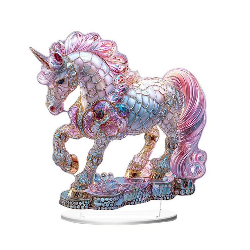 2D Acrylic Ornament 2026 Year Of The Horse Desktop Decorate Miniature Statue Pony Festival Decor Home Office New Year Gift