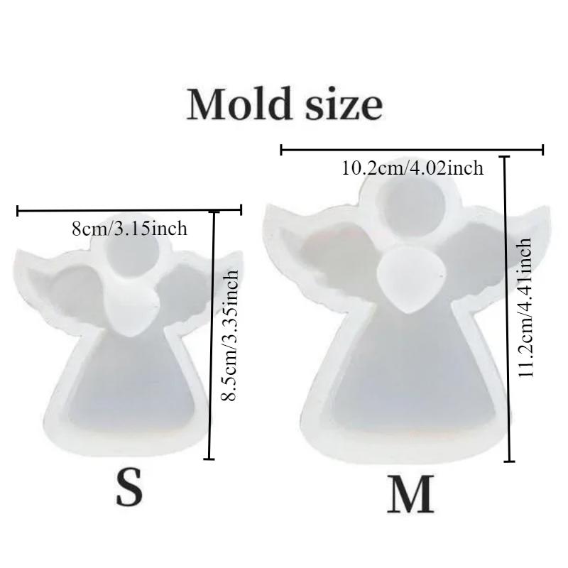 1/2PCS Crystal Glue Diy Epoxy Resin Three-dimensional Ornaments Easter Stereo Cute Angel Gypsum Candle Ornaments Silicone Mold