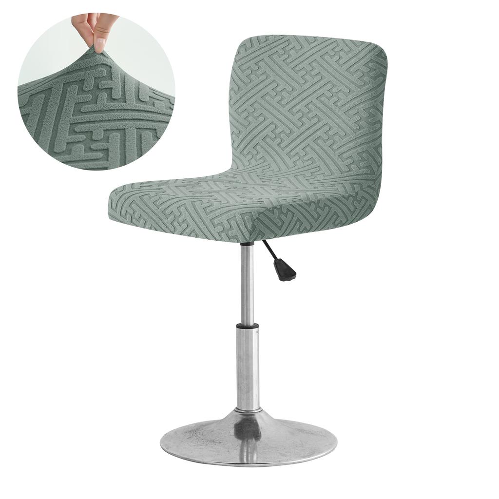 1 PC Jacquard Bar Chair Cover Short Back Bar Stool Seat Slipcovers Hotel Banquet Dining Small Size Chair Case Solid Color