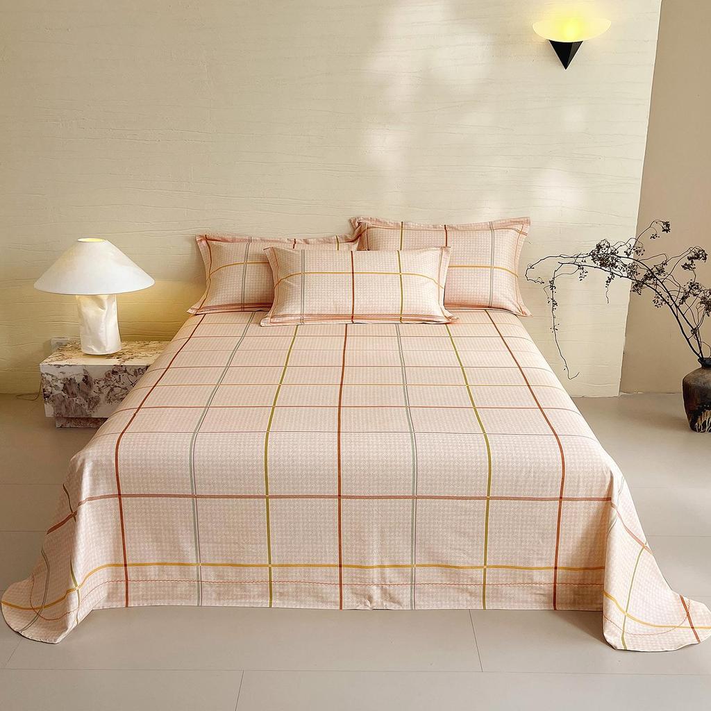 Premium 100% Long-Staple A-Grade Pure Cotton Satin Bed Sheet for Dorms