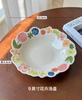 1Pc Healthy Underglaze Painted Ceramic Plates Exquisite Floral Pattern Porcelain Tableware Fruit Salad Bowls Kitchen Accessories