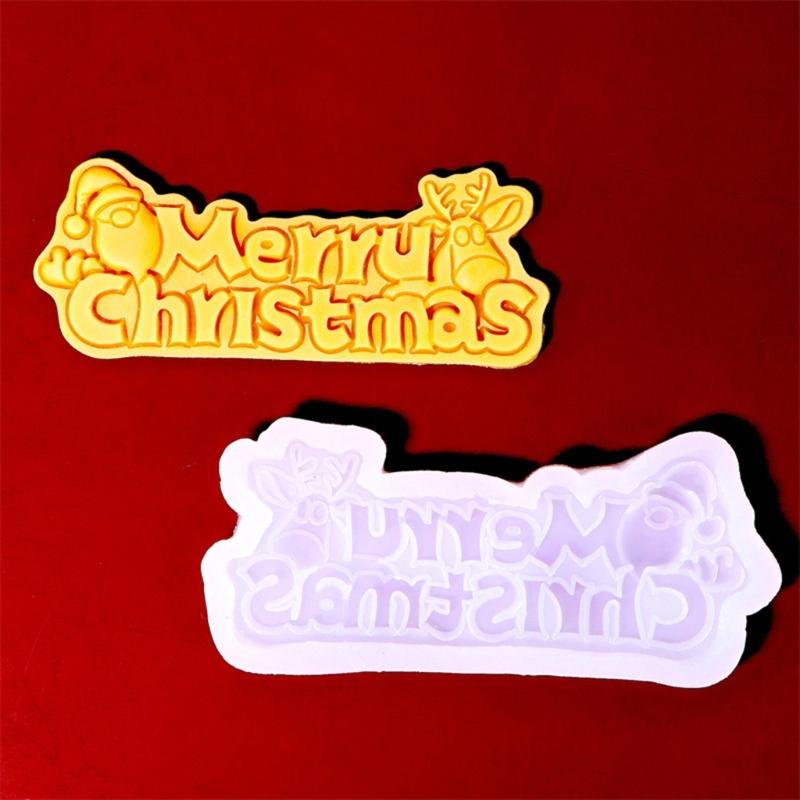 Merry Christmas Silicone Mold Heat Resistant Food Grade Silicone For Handmade Candle Chocolate Baking Holiday Decoration