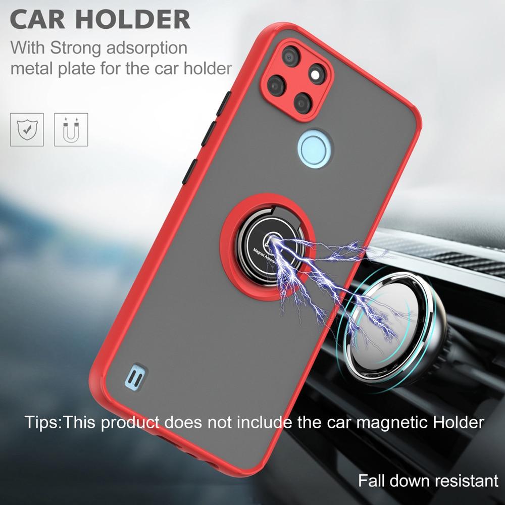 KEYSION Fashion Matte Case for Realme C21Y C25Y C20 C11 2021 Transparent Ring Shockproof Phone Cover for OPPO A15S A53 A32 2020
