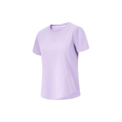 Fitness Serie Unifarbene Eisgefühl Feuchtigkeitsableitendes Lockeres Kurzarm-T-Shirt Damen Oberteile Flieder-Lila ATSU486-6