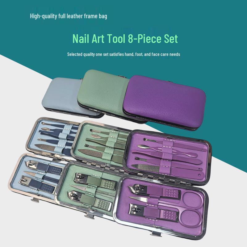Nail Clipper & Pedicure Set with Slant Mouth Clipper and Ear Pick Sky Blue - 8-Piece Manicure Set