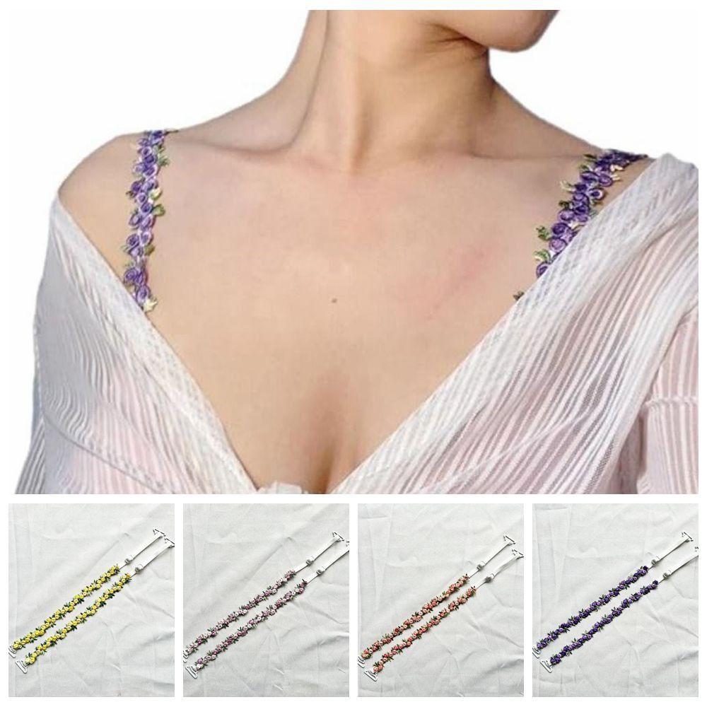 Lace Floral Bra Straps Polyester Bra Straps Replacement New Floral Shoulder Belts