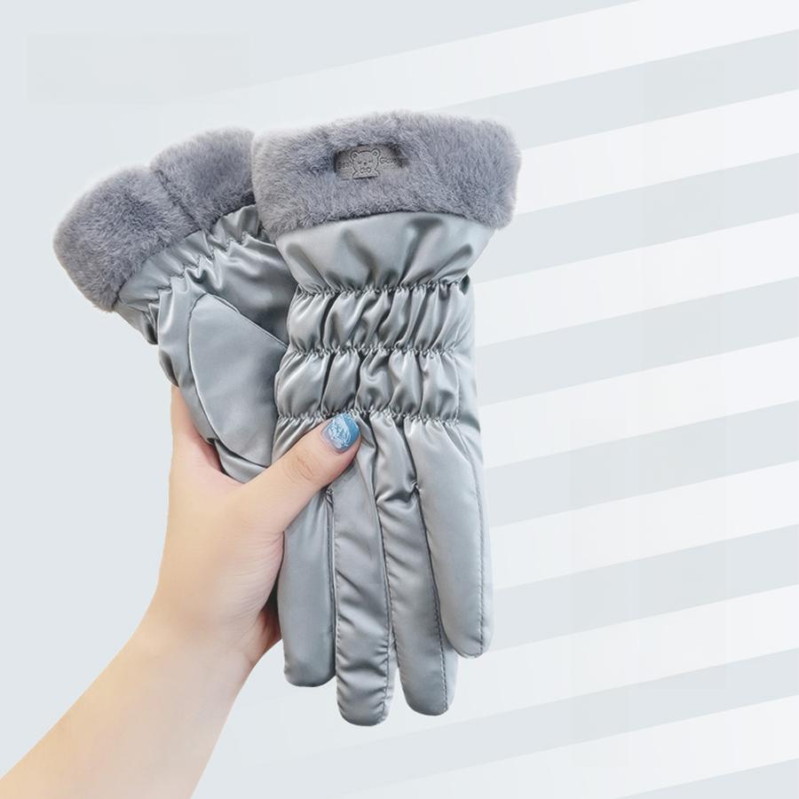 

1 пара сенсорных перчаток для женщин, мягкие, теплые, ветрозащитные варежки, уютная подкладка для активного отдыха на велосипеде и в пеших походах серый