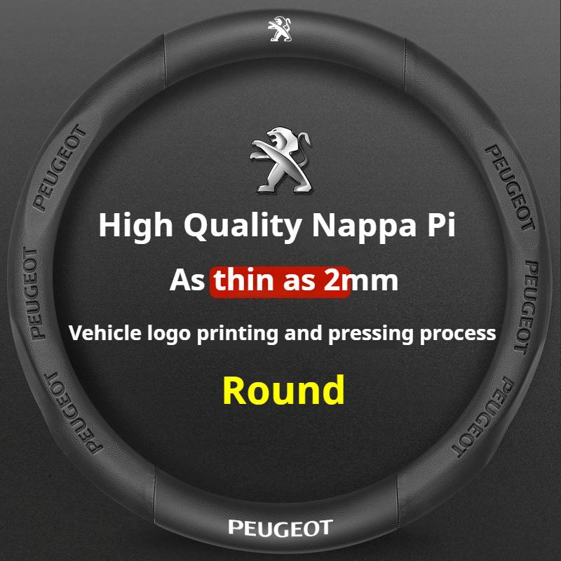 Peugeot GT-Line 206 207 208 307 308 406 407 408 508 607 2008 3008 4008 5008 RCZ Rifter GT İçin Deri Araba Direksiyon Simidi Kılıfı