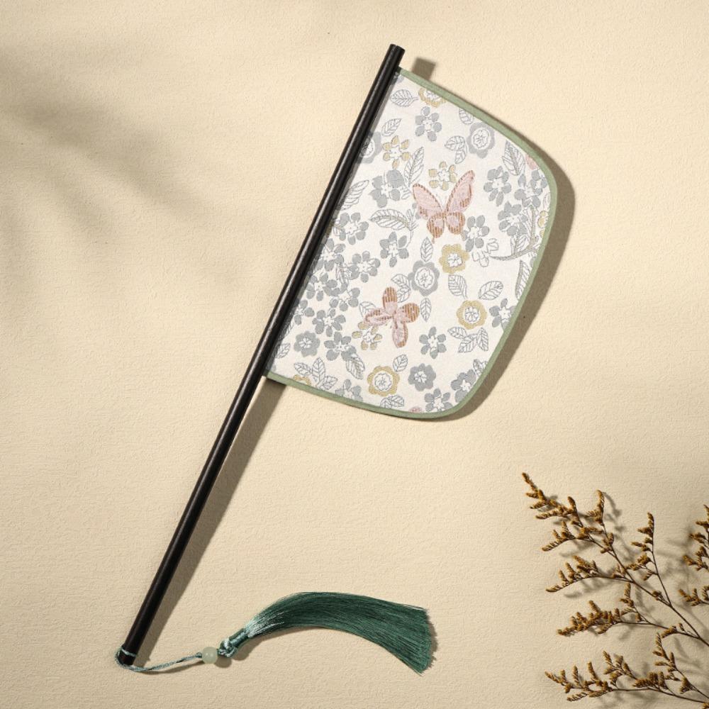 Long Handle Chinese Style Fan Exquisite Decorative Fan Home Decoration Hand Held Fans  Summer