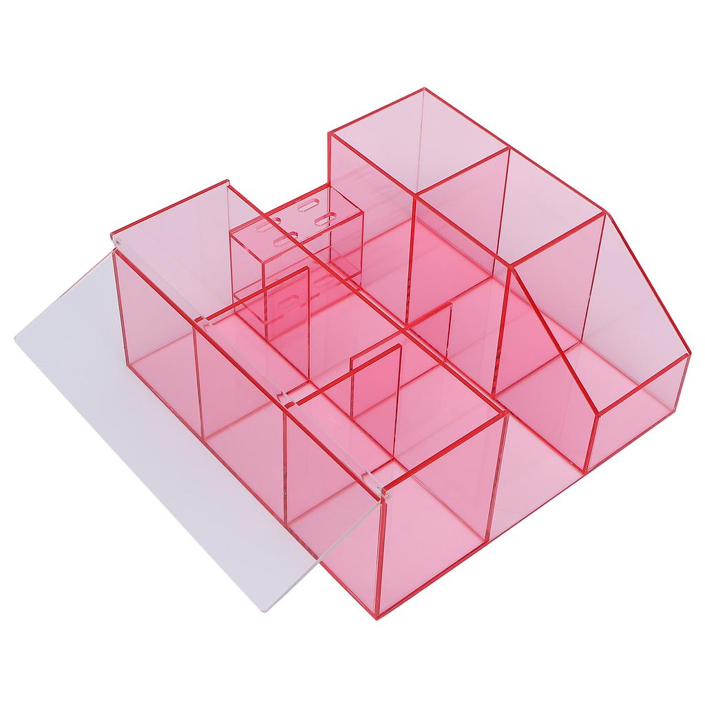 Large Capacity Eyelash Grafting Nail Art Tattoo Tool Storage Box Case Organizer (Pink Transparent)