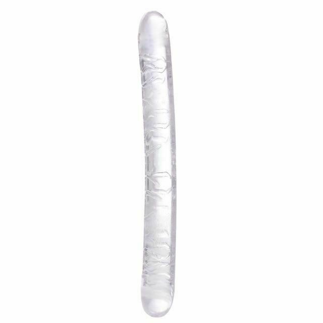 Double Ended Dildo Transparent Clear Jelly Two Head Dong Couple Double Ended Dildos