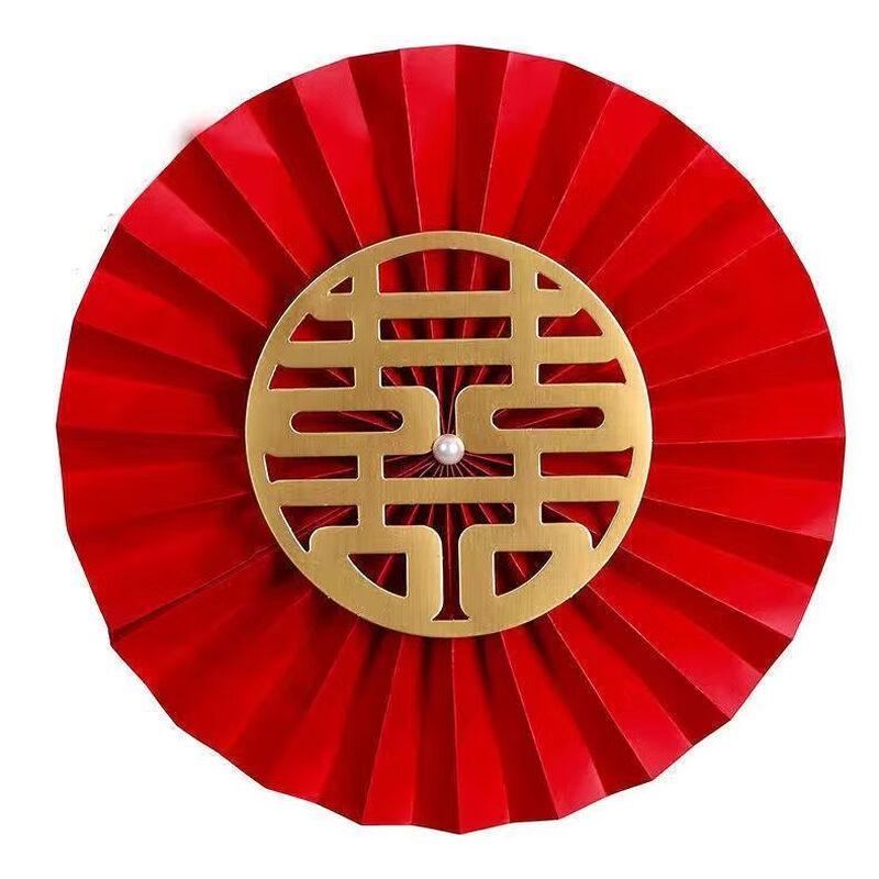 Классический Красный Тканевый Веер Цветочный Декор Набор
