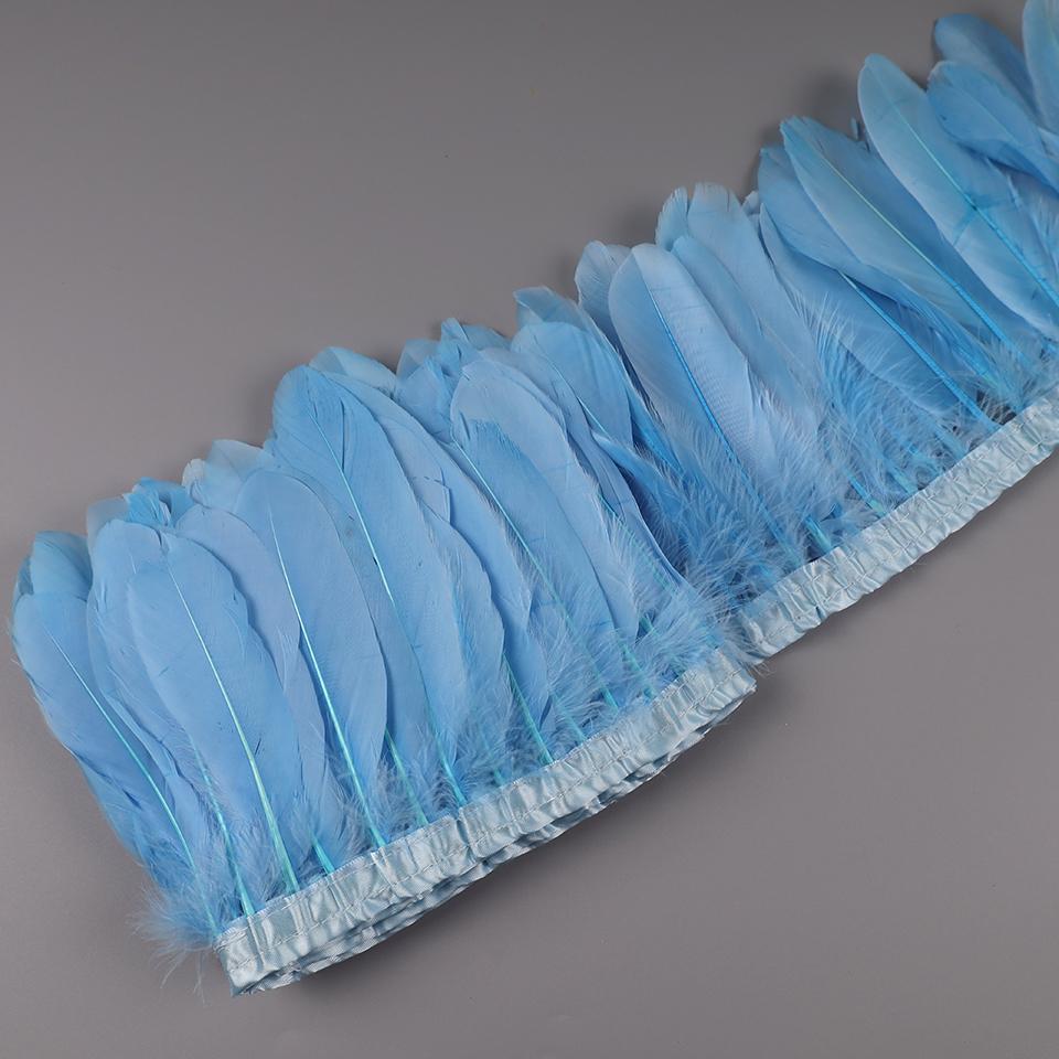2M Natural Dyed Goose Feather Trims Real Geese Duck Feathers Fringe Ribbons For Handmade Crafts Pumas Wedding Accessories