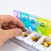 Rainbow Weekly Pill Organizer 2 Times a Day Large Daily Pill Box with Easy Push Button Design BPA-Free Medication Case for Pills