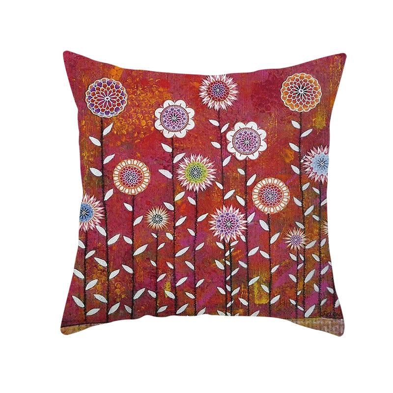 Kreative Kinderkunst-Druck Kissenbezüge, Ölgemälde Baum Cartoon-Stil Haushaltswaren, Sofakissen und Taillenkissenbezüge