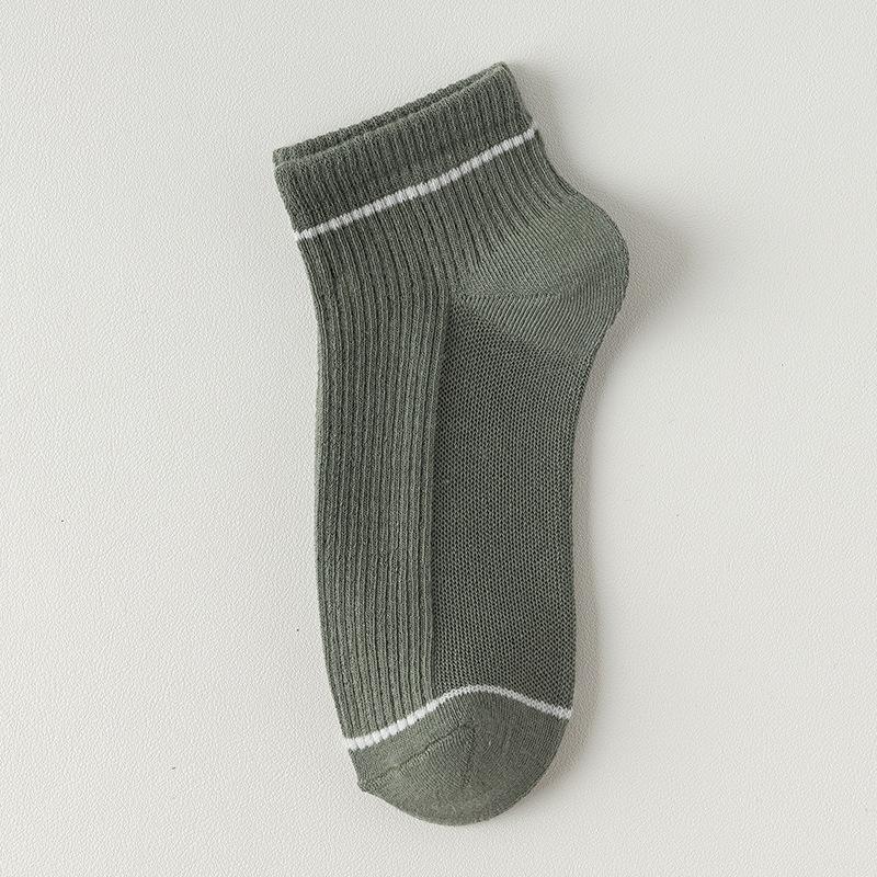 Men's Summer Thin Mid-calf Cotton Socks Spring and Summer Sweat-absorbing and Breathable Sports Trendy Short Calf Socks