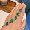 Jewelry Chalcedony Jadeite Green Fluorescent Bracelet Round Diamond Jade Bracelet Female Birthday Gift