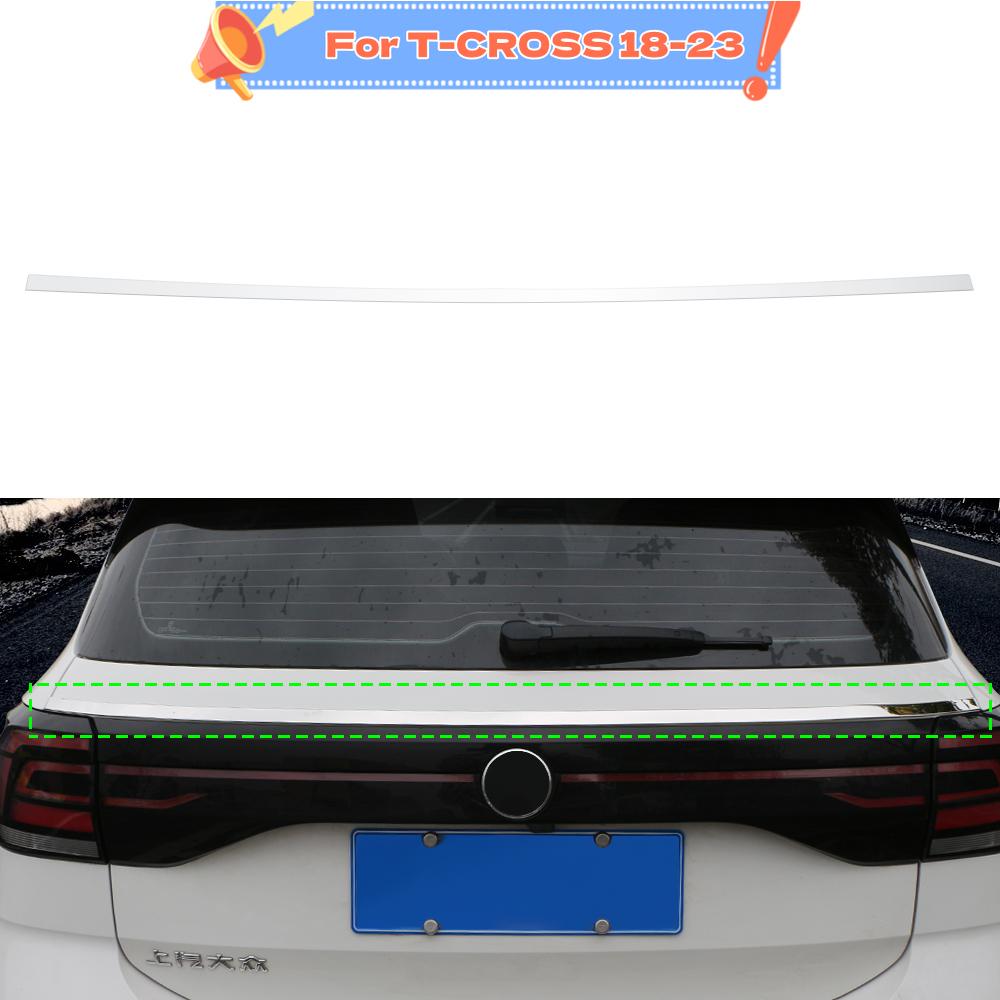 

Накладка на заднюю крышку багажника для Volkswagen VW T-cross Tcross 2018-2020 2021 2022 2023, аксессуары из нержавеющей стали для задней двери автомобиля