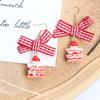 Cupcake Bow Studs Earrings Ice Cream Cake Earrings Studs Creative Strawberries Ear Clip  Ladies