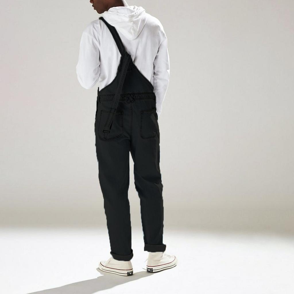 Summer Street Trendsetters European and American Overalls High Waist Men's Denim Overalls Pants