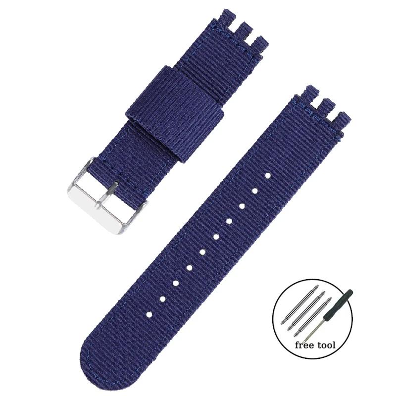 17mm 19mm 20mm Nylon Wristband Strap for Swatch Watchband Woven Canvas Fabric Band Men Military Sport Quick Release Watch Strap
