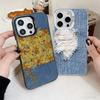 Retro Denim Pattern Soft Phone Case for iPhone 15 16 17 Pro Max 17Air 16E 14 Plus 13 12 Mini Shockproof Cover Back Shell