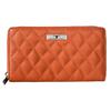 Grace Quilted Orange Leather Wallet/Clutch/Purse for Women