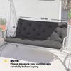 Garden Bench Cushion, 2 Seater Swing Chair Cushion, Seat Pad with Ties for Indoor and Outdoor Use, 110 x 120 cm, Black