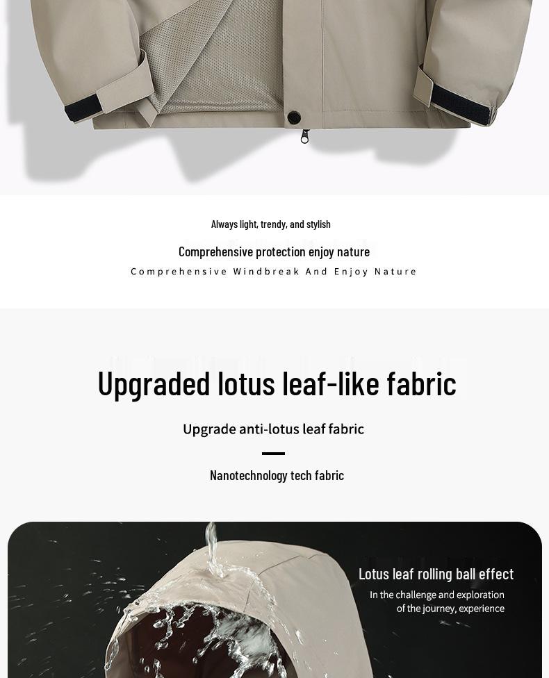 Autumn/Winter Outdoor Cardigan Jacket with Removable Hood – Wear-Resistant Student Team Uniform & Self-Driving Camping Windbreaker