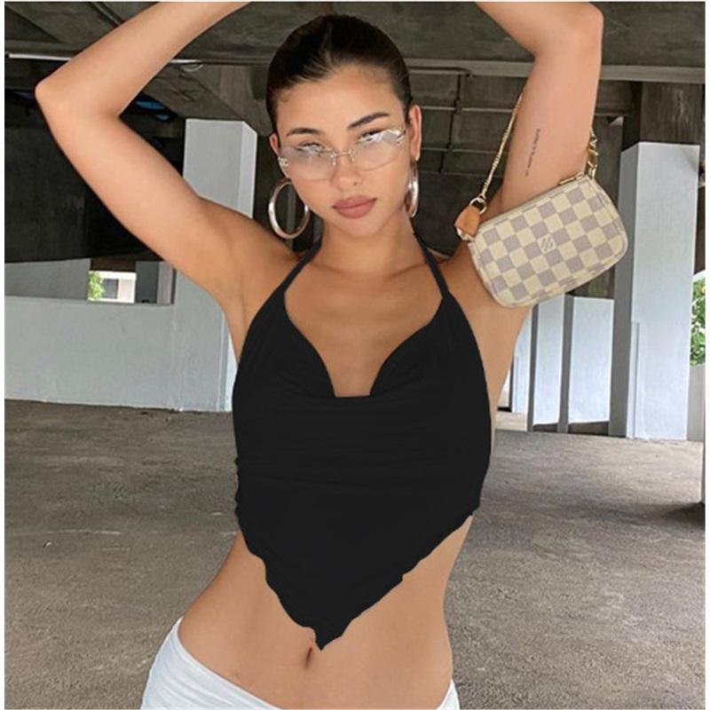 Top Corset Negru Maro Sexy Drăguț cu Bretele Spaghetti Topuri Crop Fashion High Street Vară Femei Top Anii 90 Y2k Estetic Cămășuțe