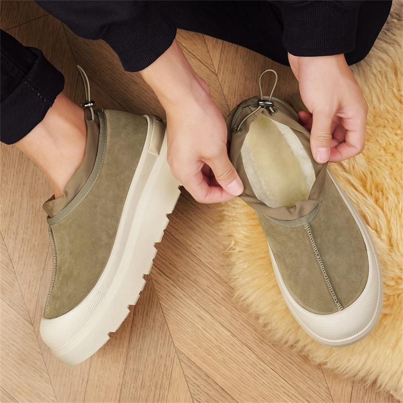 Winter Snow Boots for Men Fashion Designer Fur Boots Man Platform Warm Shoes Comfort Slip-On Men's Ankle Boots Botas De Nieve