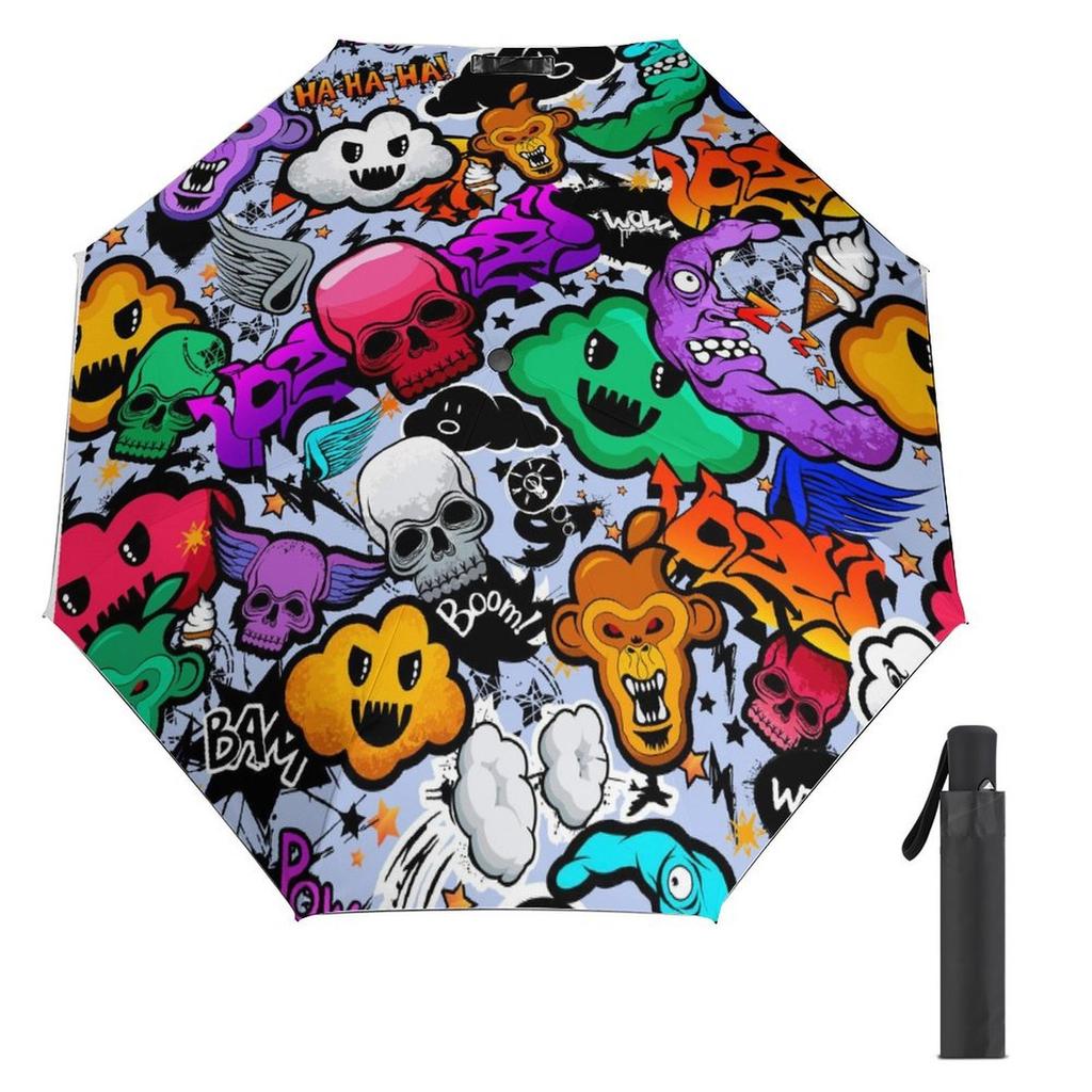 1 Pack Automatic Umbrella With Efficient Auto Mechanism And Wind Resistant Frame Designed For Travel Graffiti Style