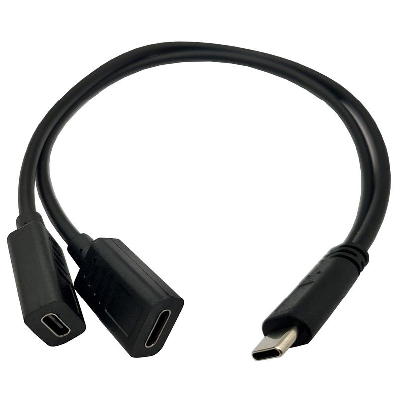 

1pc USB C Splitter Adapter Y Charge Cable Type-C Male to 2 Dual USB-C Female Cord Port Hub Charging for Mac Xbox One,PS5,Laptop
