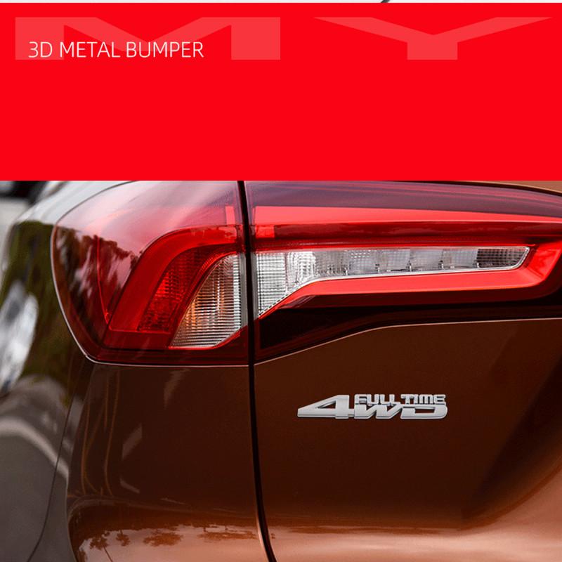 3D Metal Car Badge Fender Trunk Full Time 4WD Logo Sticker Emblem For Jeep Compass Grand Cherokee Honda Kia Toyota Accessories uy1