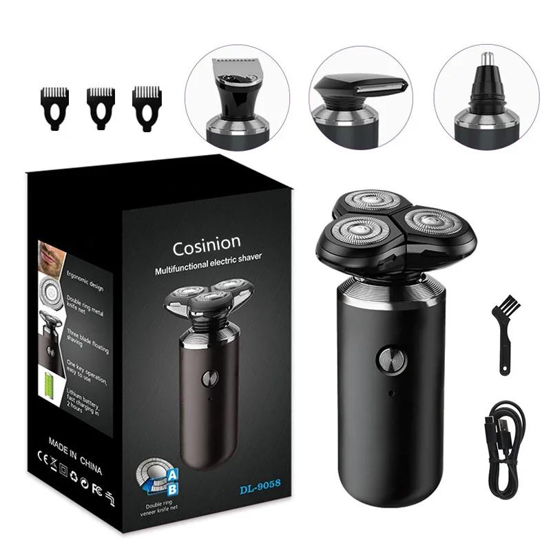 

6 в 1 мужской набор для ухода за кожей, влажная сухая электробритва, триммер для бороды и носа, электрическая бритва, перезаряжаемая машинка для бритья лысой головы