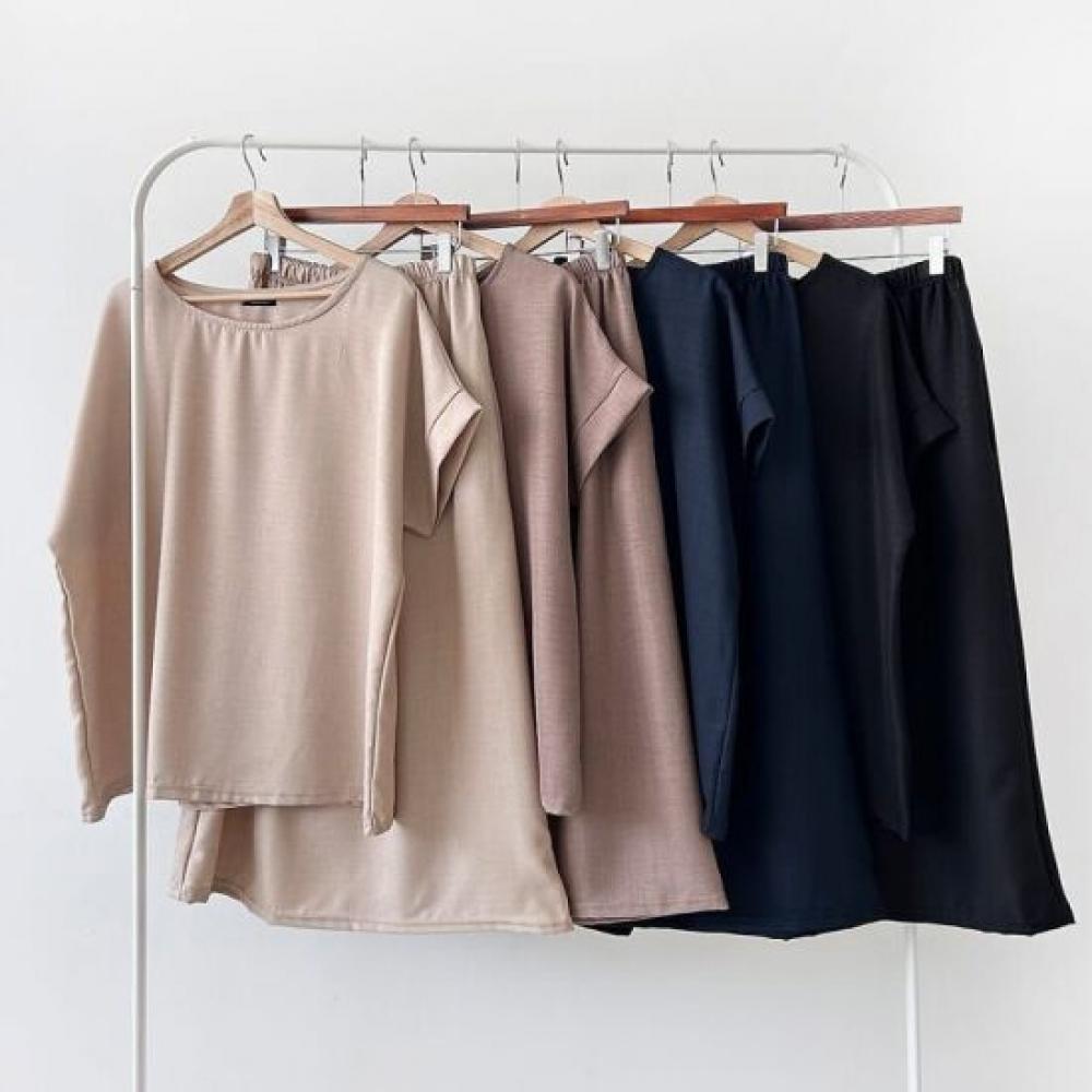 From Heart Women Big Size Loose Fit Blouse Skirt Set