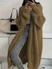 Temperament long over-the-knee sweater cardigan women's autumn and winter new lazy wind loose thickened knitted jacket women's tide