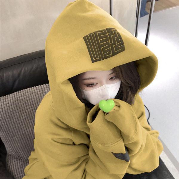 Women's Hooded Long Sleeve Sweatshirt Loose Fit Casual Pullover Geometric Letter Print Fashion Hoodie